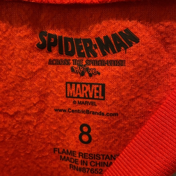 Boy’s Marvel Spider-Man Pajama Set.  Flannel material.  Black and Red. - Picture 5 of 6